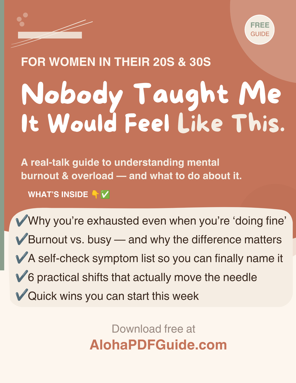 Nobody Taught Me It Would Feel Like This: A Free Guide for Women Feeling Mentally Overwhelmed