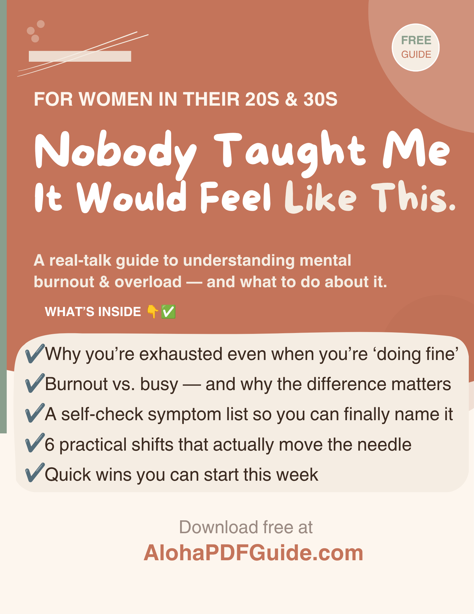 Nobody Taught Me It Would Feel Like This: A Free Guide for Women Feeling Mentally Overwhelmed