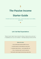 The Passive Income Starter Guide