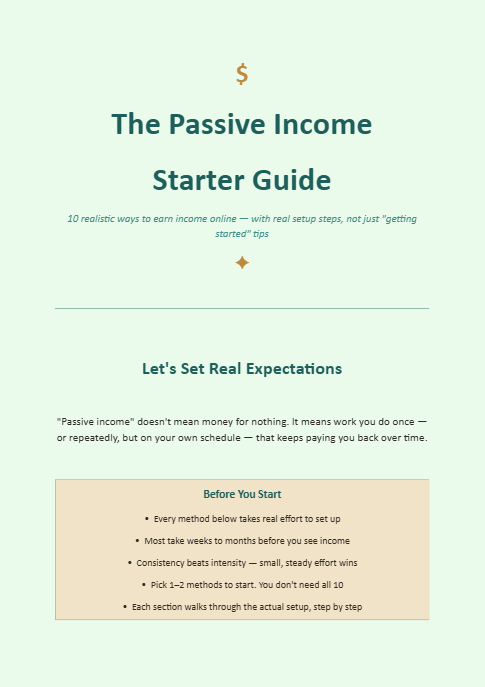 The Passive Income Starter Guide